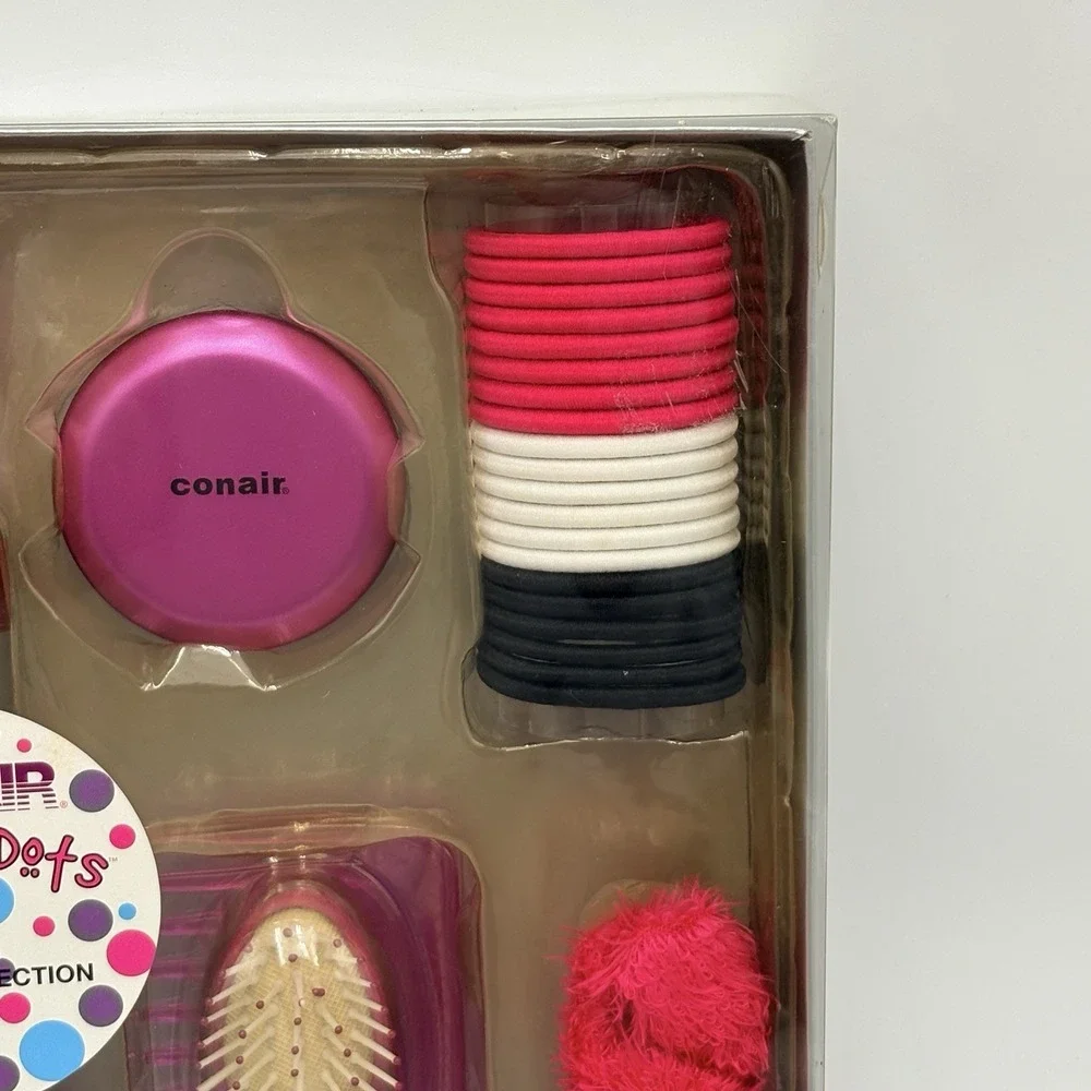 2006 Conair Lots of Dots 30 Pc Styling Collection - Hair Brush & Accessories NEW